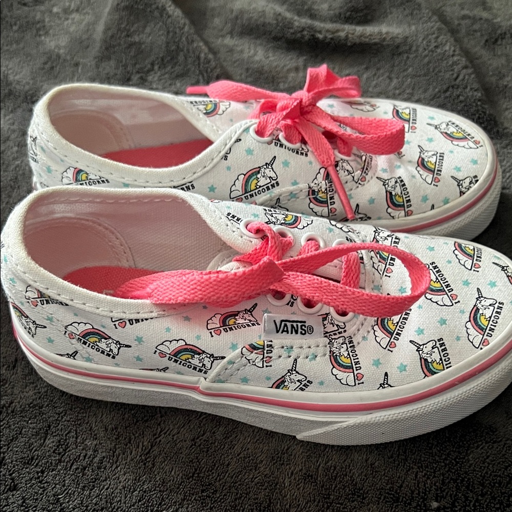Vans Kids Rainbow Unicorn Sneakers - White and Pink